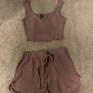 Matching Cropped Tank Top and Shorts, Shein, Size XS